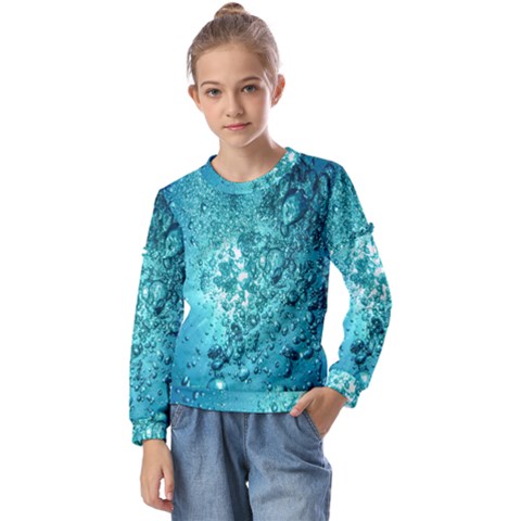 Bubbles Water Bub Kids  Long Sleeve Tee With Frill  by artworkshop