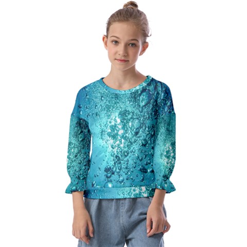 Bubbles Water Bub Kids  Cuff Sleeve Top by artworkshop