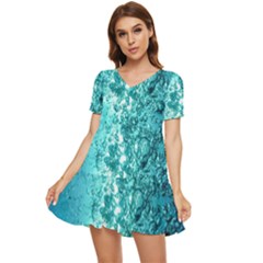 Bubbles Water Bub Tiered Short Sleeve Babydoll Dress by artworkshop