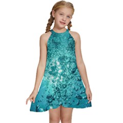 Bubbles Water Bub Kids  Halter Collar Waist Tie Chiffon Dress by artworkshop