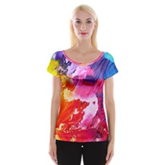 Colorful Painting Cap Sleeve Top by artworkshop