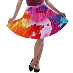 Colorful Painting A-line Skater Skirt by artworkshop