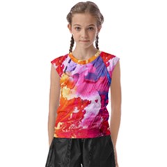 Colorful Painting Kids  Raglan Cap Sleeve Tee by artworkshop