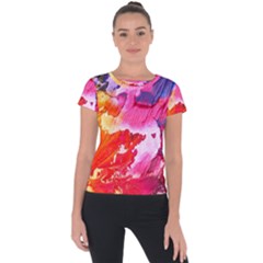 Colorful Painting Short Sleeve Sports Top  by artworkshop