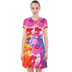 Colorful Painting Adorable In Chiffon Dress by artworkshop