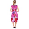 Colorful Painting Cap Sleeve Front Wrap Midi Dress View2