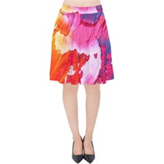 Colorful Painting Velvet High Waist Skirt by artworkshop