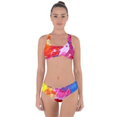 Colorful Painting Criss Cross Bikini Set by artworkshop