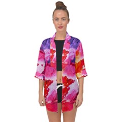 Colorful Painting Open Front Chiffon Kimono by artworkshop