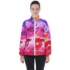 Colorful Painting Women s High Neck Windbreaker by artworkshop