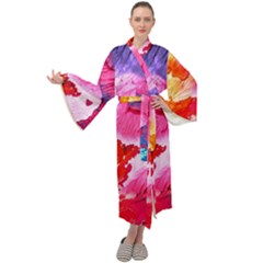 Colorful Painting Maxi Velour Kimono by artworkshop