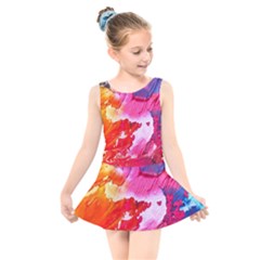 Colorful Painting Kids  Skater Dress Swimsuit by artworkshop