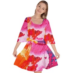 Colorful Painting Velour Kimono Dress by artworkshop