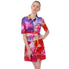 Colorful Painting Belted Shirt Dress by artworkshop