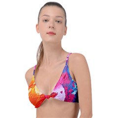 Colorful Painting Knot Up Bikini Top by artworkshop