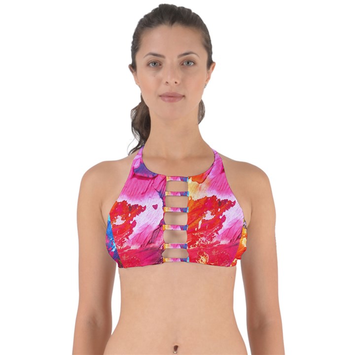 Colorful Painting Perfectly Cut Out Bikini Top