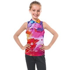 Colorful Painting Kids  Sleeveless Polo Tee