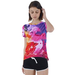 Colorful Painting Short Sleeve Foldover Tee by artworkshop