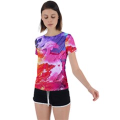 Colorful Painting Back Circle Cutout Sports Tee by artworkshop