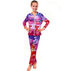 Colorful Painting Kid s Satin Long Sleeve Pajamas Set by artworkshop