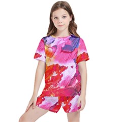 Colorful Painting Kids  Tee And Sports Shorts Set by artworkshop