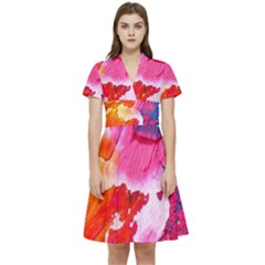 Colorful Painting Short Sleeve Waist Detail Dress by artworkshop