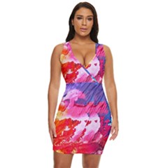 Colorful Painting Draped Bodycon Dress