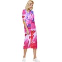 Colorful Painting Bow Sleeve Chiffon Midi Dress View3