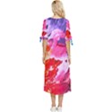 Colorful Painting Bow Sleeve Chiffon Midi Dress View4