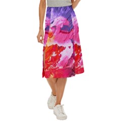 Colorful Painting Midi Panel Skirt