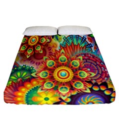 Mandalas Colorful Abstract Ornamental Fitted Sheet (california King Size) by artworkshop