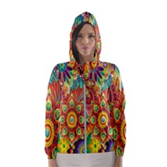 Mandalas Colorful Abstract Ornamental Women s Hooded Windbreaker