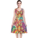 Mandalas Colorful Abstract Ornamental V-Neck Midi Sleeveless Dress  View1