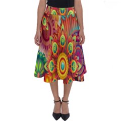 Mandalas Colorful Abstract Ornamental Perfect Length Midi Skirt by artworkshop