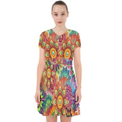 Mandalas Colorful Abstract Ornamental Adorable In Chiffon Dress by artworkshop