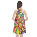 Mandalas Colorful Abstract Ornamental Halter Neckline Chiffon Dress  View2