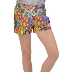 Mandalas Colorful Abstract Ornamental Velour Lounge Shorts by artworkshop