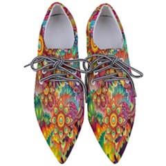 Mandalas Colorful Abstract Ornamental Pointed Oxford Shoes by artworkshop