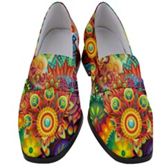 Mandalas Colorful Abstract Ornamental Women s Chunky Heel Loafers by artworkshop