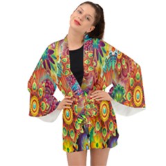 Mandalas Colorful Abstract Ornamental Long Sleeve Kimono by artworkshop