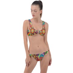 Mandalas Colorful Abstract Ornamental Ring Detail Crop Bikini Set by artworkshop