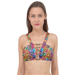 Mandalas Colorful Abstract Ornamental Cage Up Bikini Top by artworkshop