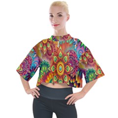 Mandalas Colorful Abstract Ornamental Mock Neck Tee by artworkshop