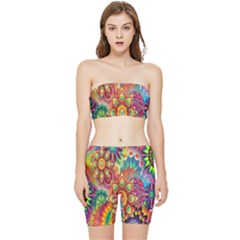 Mandalas Colorful Abstract Ornamental Stretch Shorts And Tube Top Set by artworkshop