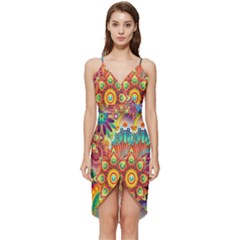 Mandalas Colorful Abstract Ornamental Wrap Frill Dress by artworkshop