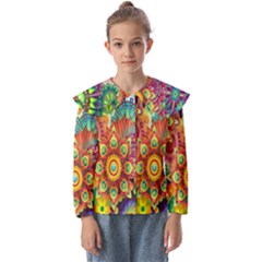 Mandalas Colorful Abstract Ornamental Kids  Peter Pan Collar Blouse