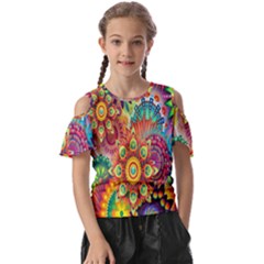 Mandalas Colorful Abstract Ornamental Kids  Butterfly Cutout Tee by artworkshop