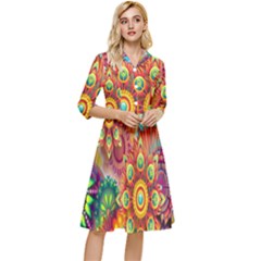 Mandalas Colorful Abstract Ornamental Classy Knee Length Dress