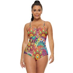 Mandalas Colorful Abstract Ornamental Retro Full Coverage Swimsuit