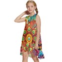 Mandalas Colorful Abstract Ornamental Kids  Frill Swing Dress View2